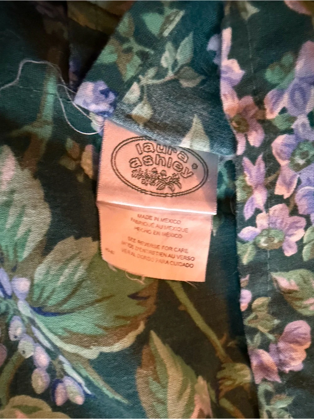 Laura Ashley Set Of 2 Bramble Berry King Pillow Shams Green Blue Cottage Floral